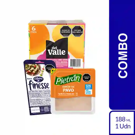 Combo Jamón Pietran + Mozarella Alpina + Bimbo + Jugo Del Valle