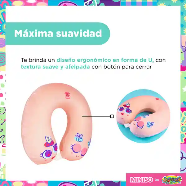 Almohada de Viaje de Espuma Viscoelástica Distroller Rosa Miniso