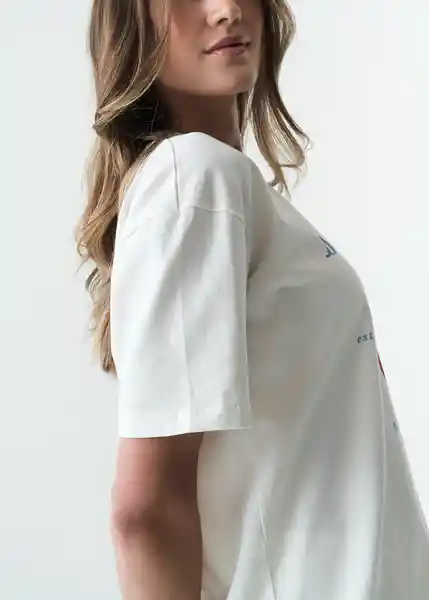 Camiseta Mujer Crudo Puro Claro Talla L 403G040 Naf Naf