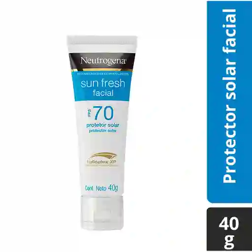 Protector Solar Facial Neutrogena Sun fresh Derm care Sin color FPS 70 40g