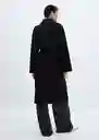 Abrigo Batin Negro Talla 26 Mujer Mango