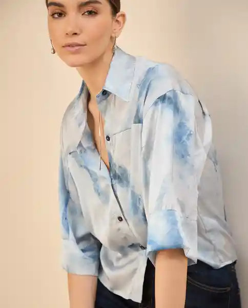 Camisa Azul Suave Claro Talla XL 412G010 Esprit