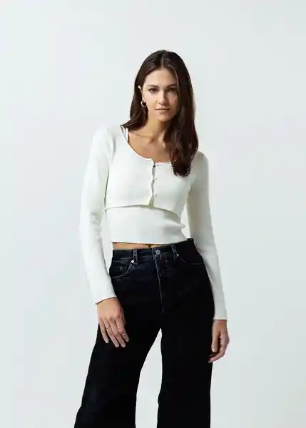 Buzo Tejido Mujer Crudo Marfil Claro Talla M 482G015 Naf Naf