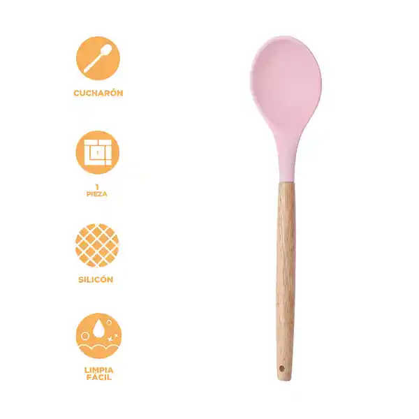 Cucharón de Sopa en Silicona Rosa Miniso