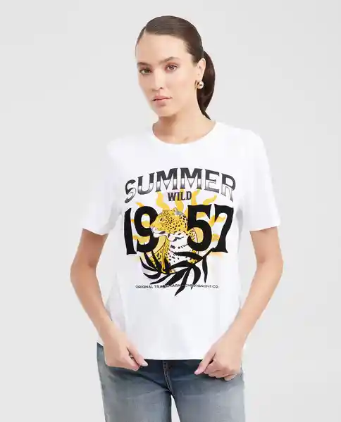 Camiseta Tiger Graphic Tee Femenino Blanco 0 Claro L Chevignon