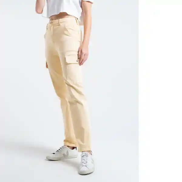  Pantalon Saray Mujer Amarillo Luminoso Claro Talla 8 Naf-Naf 