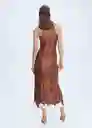 Vestido Rana Marrón Talla L Mujer Mango