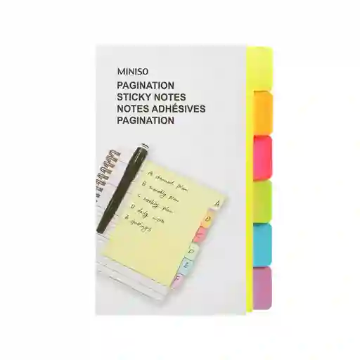 Miniso Post-It Tipo Cuaderno Mediano Con 6 Colores