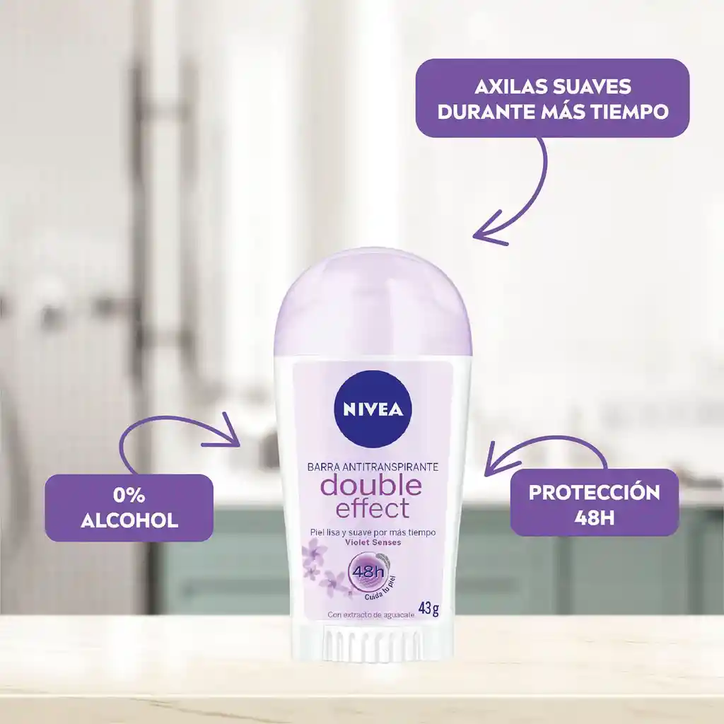 Nivea Double Effect Desodorante Mujer Violet Senses Barra