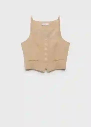 Chaleco Deia Beige Talla M Mujer Mango