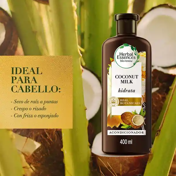 Acondicionador Herbal Essences Bio:Renew Leche de Coco Rinse 400 ml