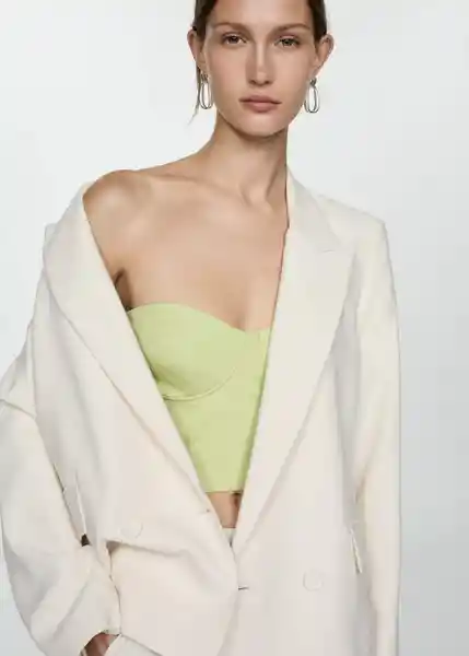 Top Creta Verde Pastel Talla XS Mujer Mango