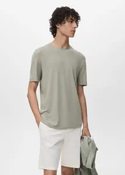 Camiseta Liman Menta Talla L Hombre Mango