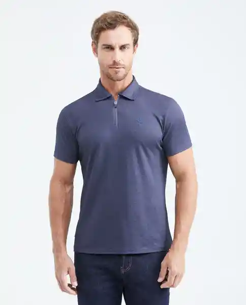 Camiseta Polo Zipper Azul Dark Ultraoscuro Talla S Chevignon