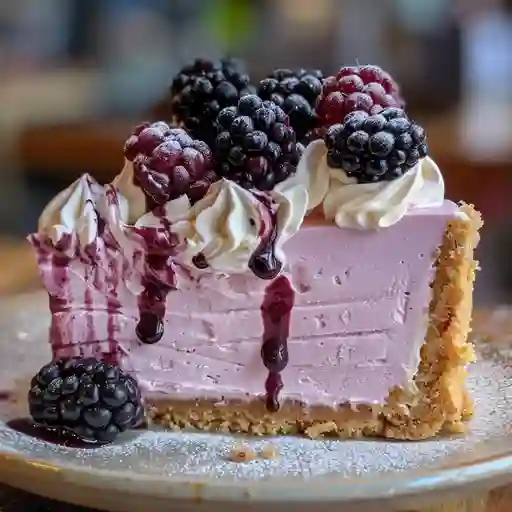 Cheesecake de malteada de mora