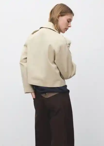 Chaqueta Lipa Beige Talla XS Mujer Mango