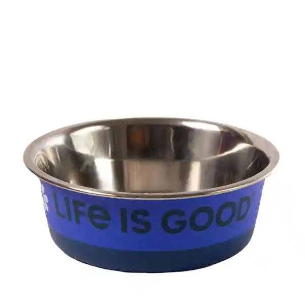 Coastal Pet Comedero Para Perro Life is Good Azul M