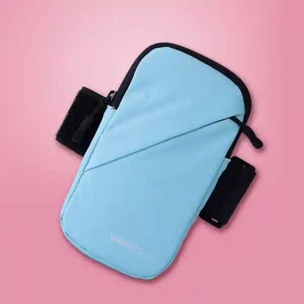 Cangurera Para Brazo Con Doble Bolsillo Colorful Azul Miniso