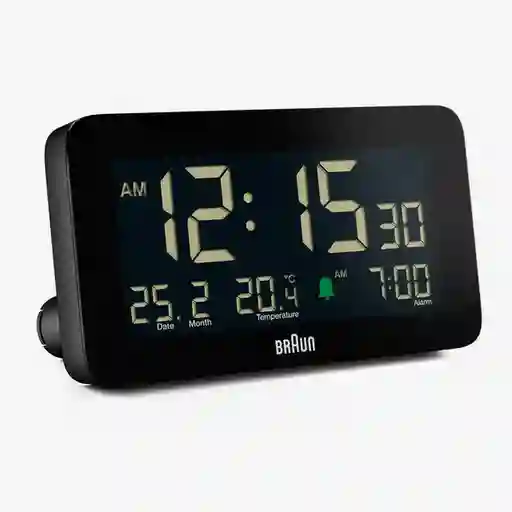 Braun Reloj Despertador Con Temperatura Negro