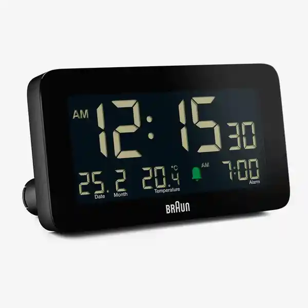 Braun Reloj Despertador Con Temperatura Negro