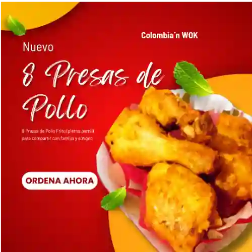 8 Presas de Pollo con Papas