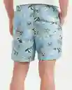 Bermuda Explorer Palm Swimwear Azul Piedra Medio S Chevignon