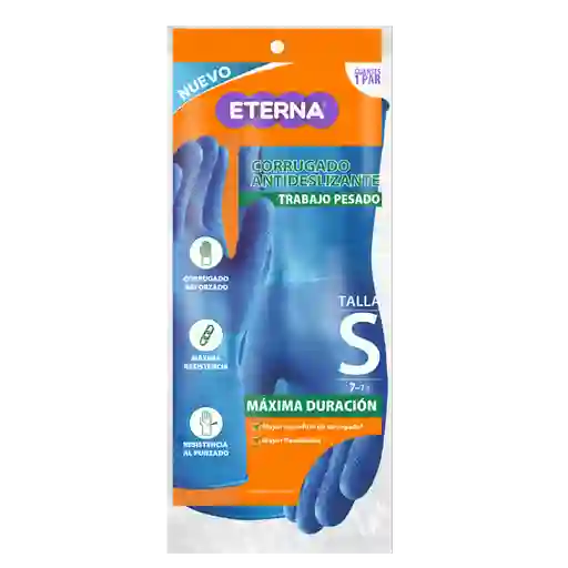 Eterna Guantes Corrugado Antideslizante Azul Talla S