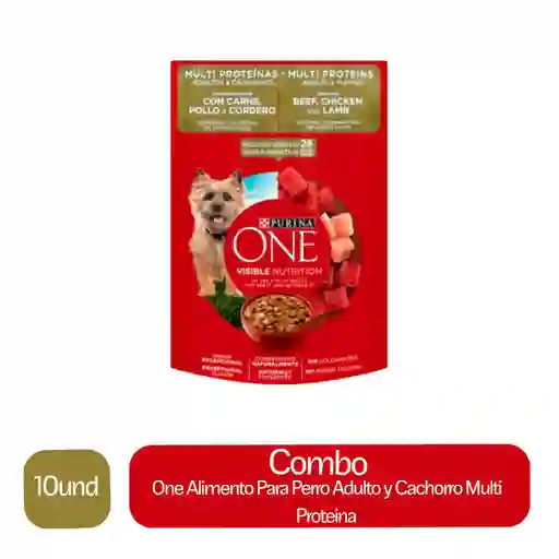 10 x One Alimento Para Perro Adulto y Cachorro Multi Proteina