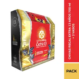 Chivas Regal Whisky Extra 13 Años + 2 Vasos