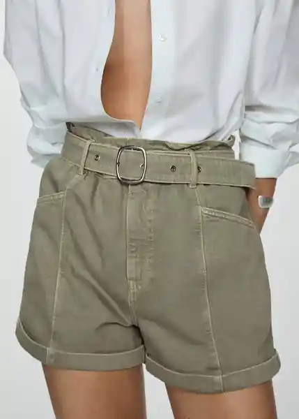 Short Delia Khaki Talla M Mujer Mango