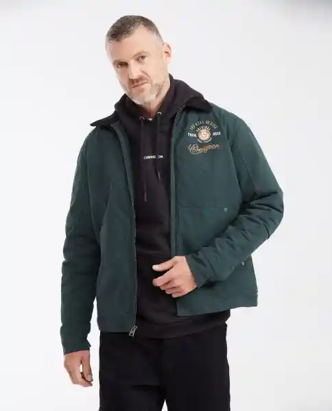 Chaqueta Aviator Graphic Verde Nafta Ultraoscuro L Chevignon