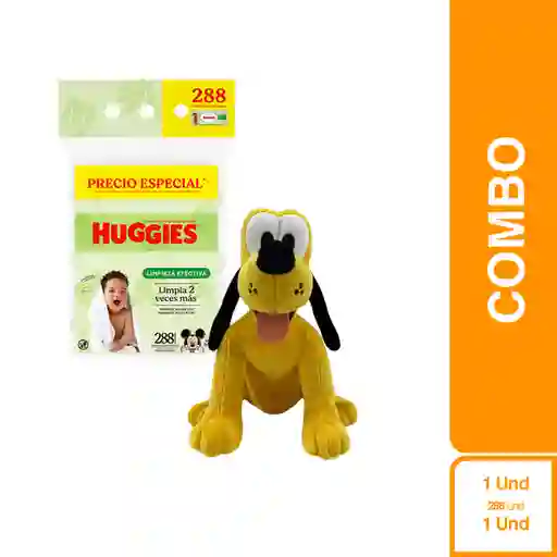 Combo Toallita Húmedas Huggies Efectiva + Disney Peluche Pluto