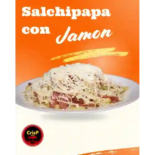 Salchipapa con Jamón
