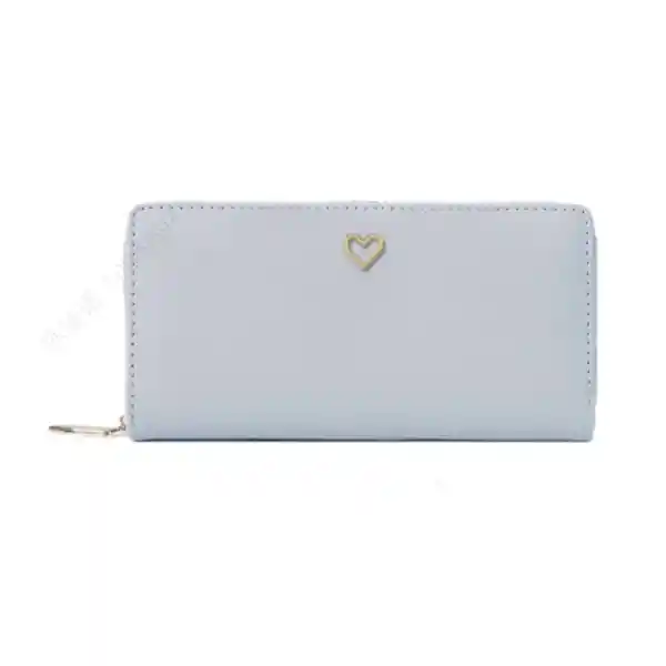 Cartera Larga Con Corazón Azul Serie Miniso