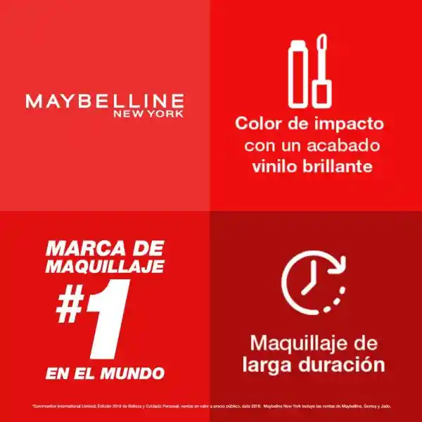 Maybelline Labial Líquido Superstay Vinyl Ink Red-hot