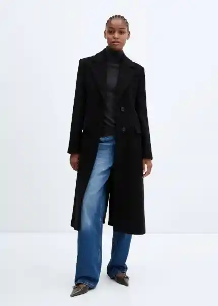 Abrigo Linda Negro Talla M Mujer Mango