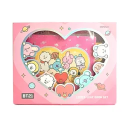 Bt21 Cuaderno Argollado Esfero Gel Stickers 80 Hojas