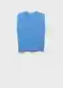 Camiseta Viri Azul Talla M Mujer Mango