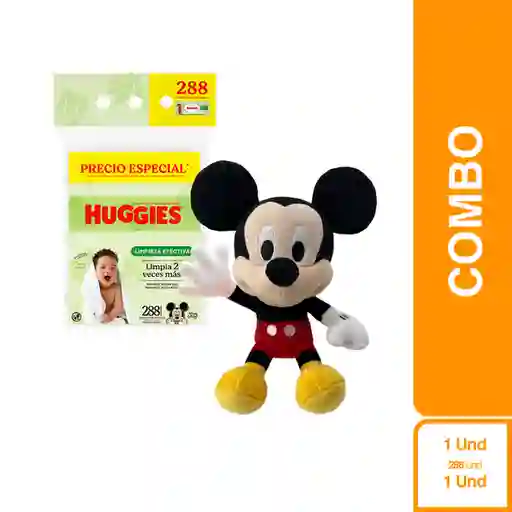 Combo Toallita Húmedas Huggies + Disney Peluche Mickey Mouse