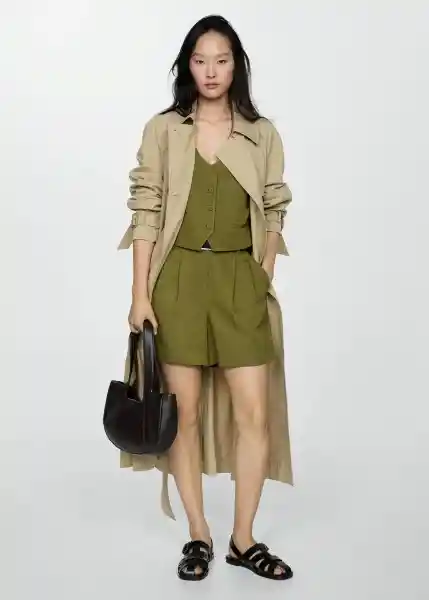 Bermuda Max Khaki Talla L Mujer Mango