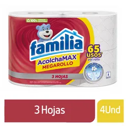 Papel Higiénico Familia Acolchamax Megarollo X 4 Rollos