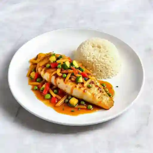 Pescado Al Vapor Estilo Oriental