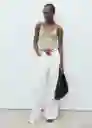 Top Chloe Khaki Talla M Mujer Mango