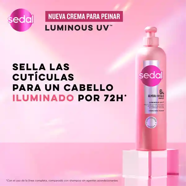 Crema Peinar Sedal Glycolic 5x Luminoso Por 100h