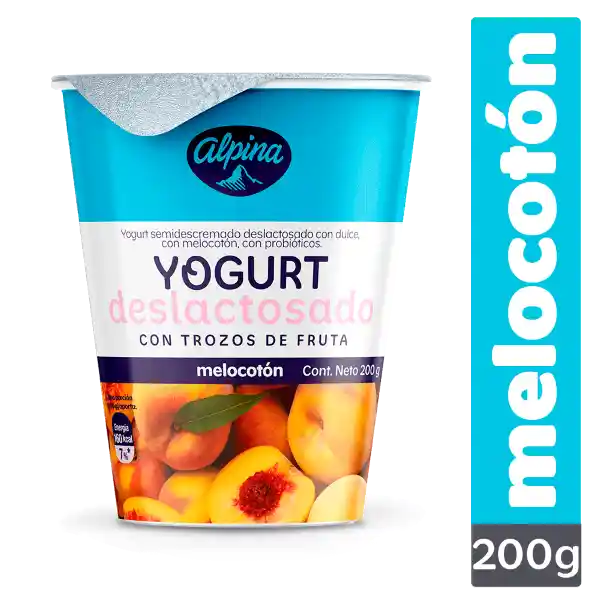 Yogurt Deslactosado Alpina Melocotón Vaso 200 g