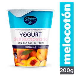Yogurt Deslactosado Alpina Melocotón Vaso 200 g