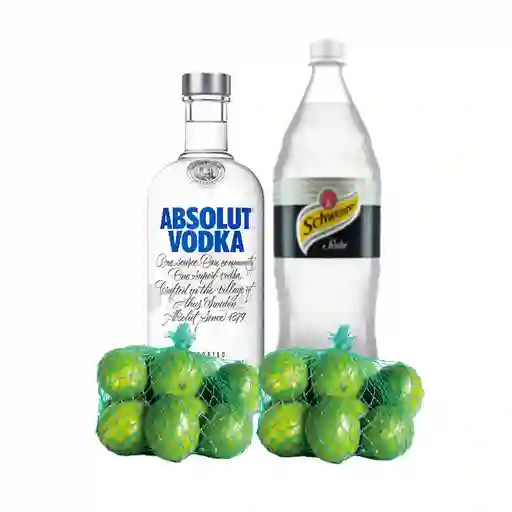 Combo Absolut Vodka Original + Schweppes Soda 1.5 L