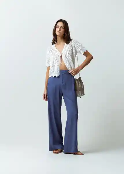 Pantalón Eva Mujer Azul Cetaceo Talla 10 Naf Naf