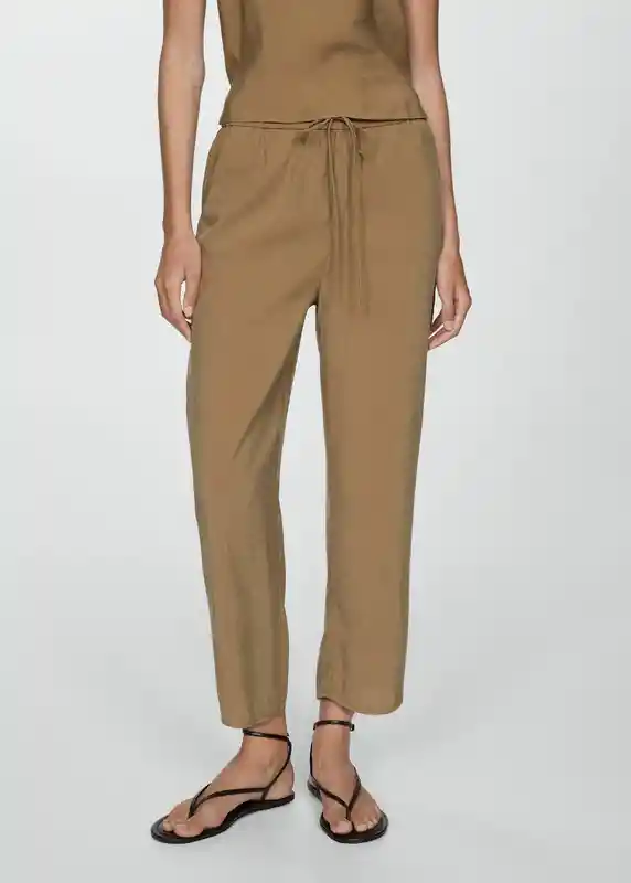 Pantalón Tenzo-w Camel Talla Xl Mujer Mango