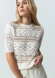 Saco Tejido Mujer Crudo Puro Claro Talla M 582G034 Naf Naf
